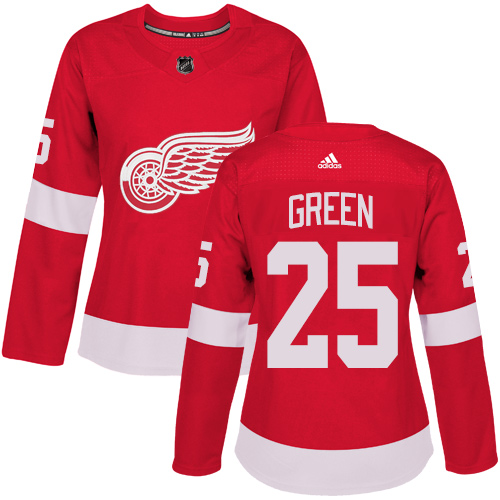 Adidas Detroit Red Wings #25 Mike Green Red Home Authentic Women Stitched NHL Jersey